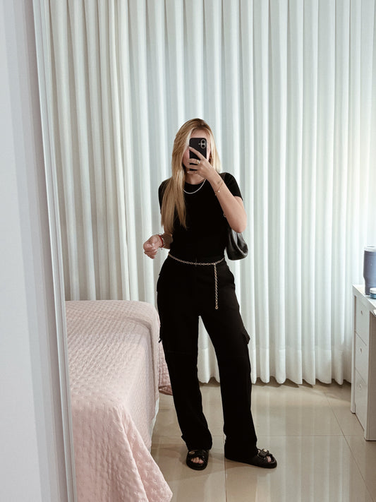 Calça cargo preta